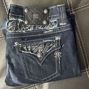 Miss Me Dark Blue Embellished Jeans